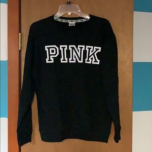 Pink Victoria’s secret sweatshirt black small